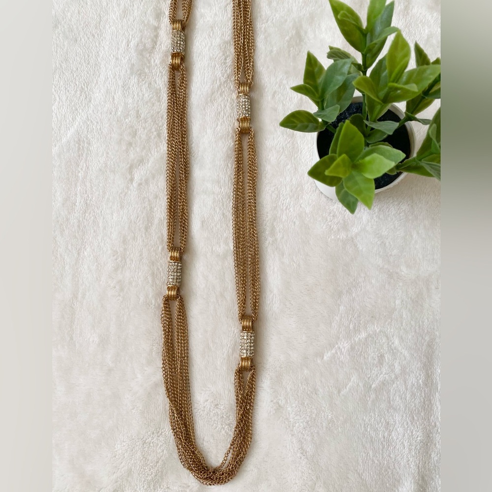 ⭐️ Nicole Miller Gold & Crystal Necklace